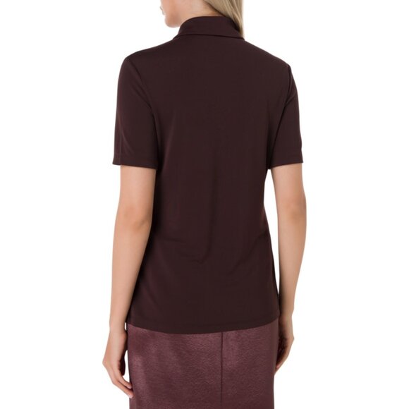 Tibi "Harlow" Short Sleeve Jersey Top in Brown, size Large - Picture 3 of 7